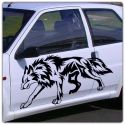 2 Stickers tribal loup