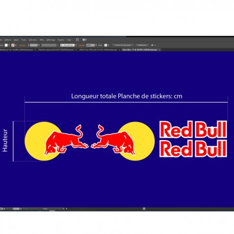 Autocollants stickers red bull portieres specification